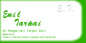 emil tarpai business card